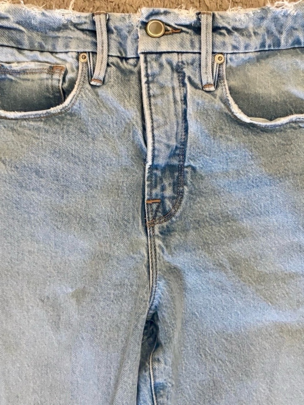 Good American High Rise Straight Leg Split Hem Jeans Sz 26